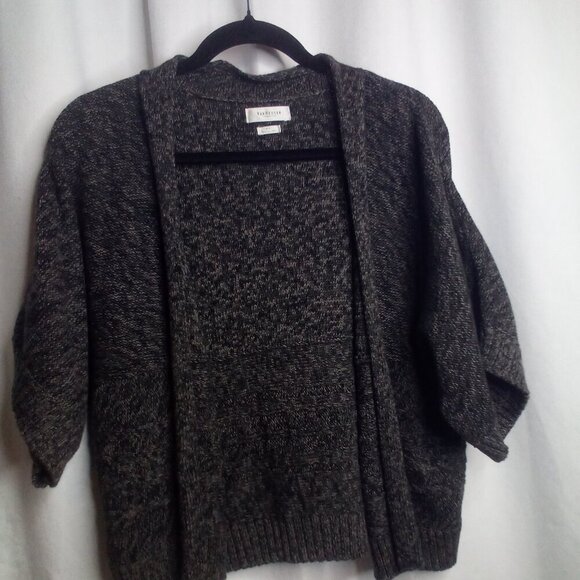 Van Heusen Cardigan Sweater S Women Open Front Short Sleeve Gray - Picture 1 of 16
